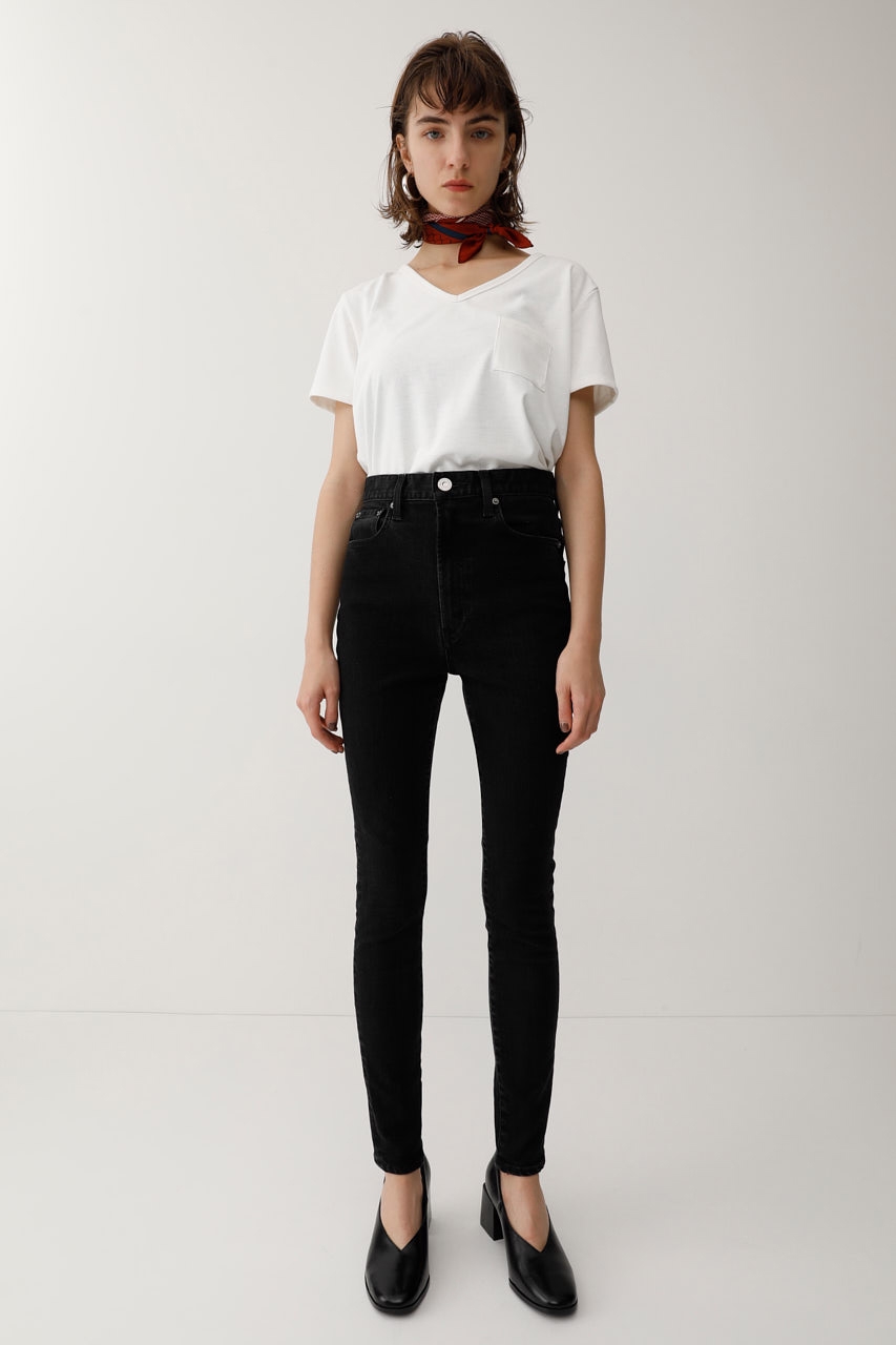 セール低価新品タグ付き:Moussy HW Rebirth Black Skinny 27 デニム/ジーンズ