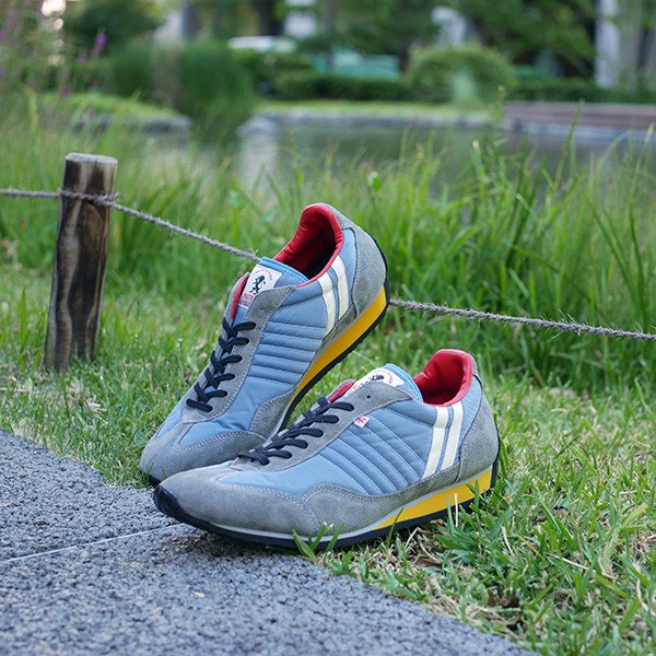 パトリックスニーカー マラソン レザー ホワイトネイビー 38 1度のみ  