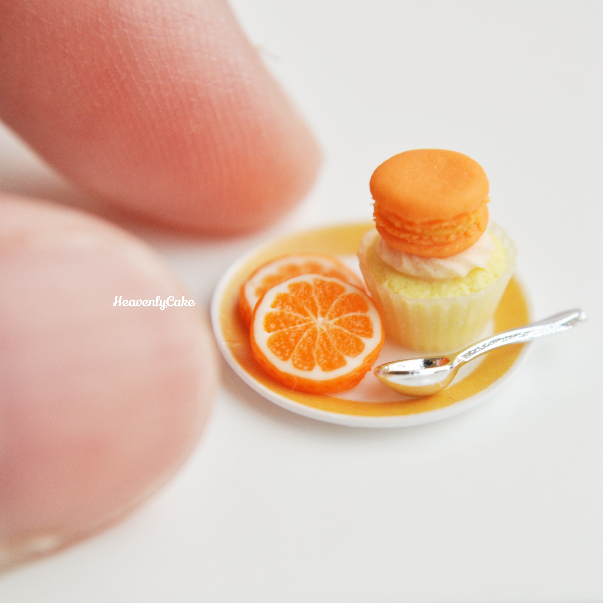 オレンジカップケーキとスライスのセット🍊🧡 | HeavenlyCake miniatures