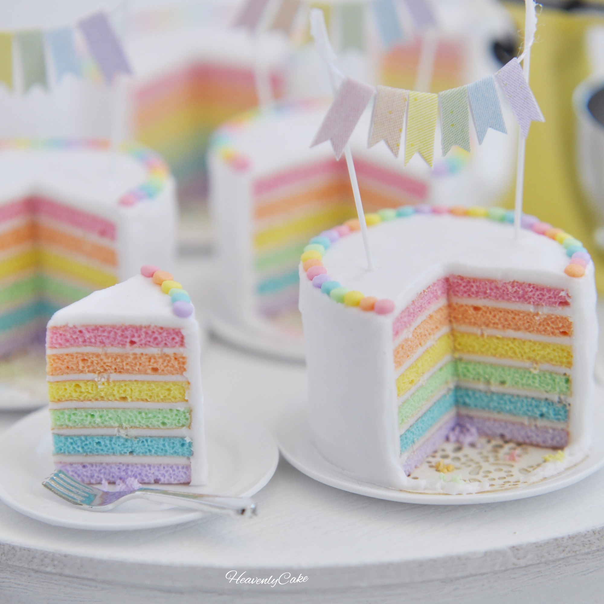 パステルレインボーケーキ🌈 | HeavenlyCake miniatures