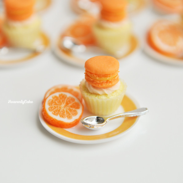 オレンジカップケーキとスライスのセット Heavenlycake Miniatures