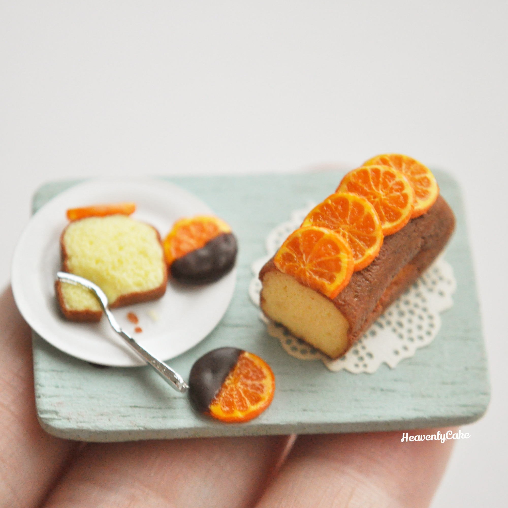 ミニチュアDオレンジパウンドケーキのセット - ミニチュア