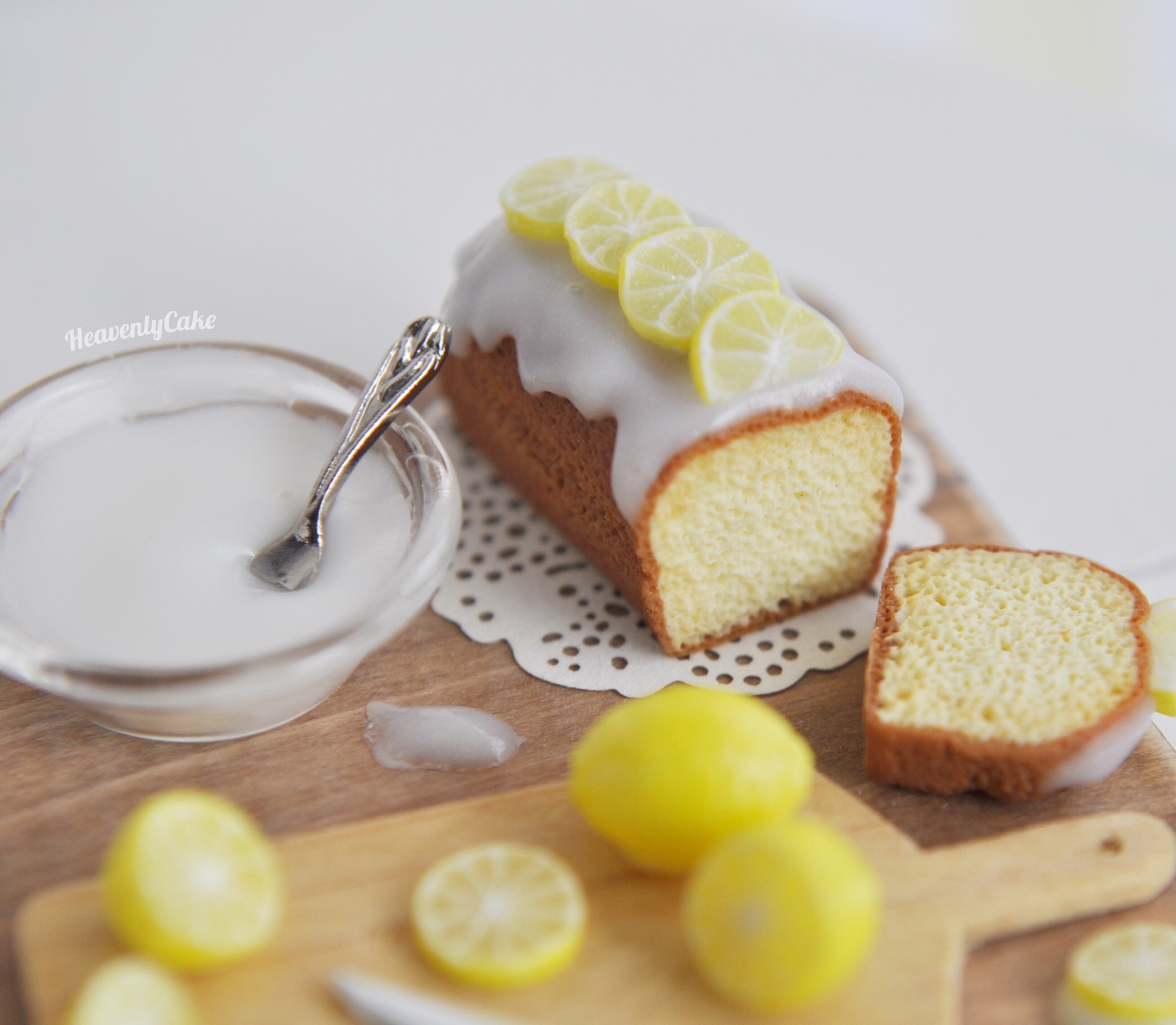 レモンパウンドケーキのベイキングシーン🍋 | HeavenlyCake miniatures