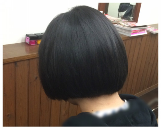 ぱっつんボブ 学生カット Link Hair Design 愛媛県西条市の美容室