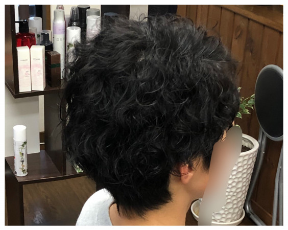 トップだけ部分パーマ Link Hair Design 愛媛県西条市の美容室