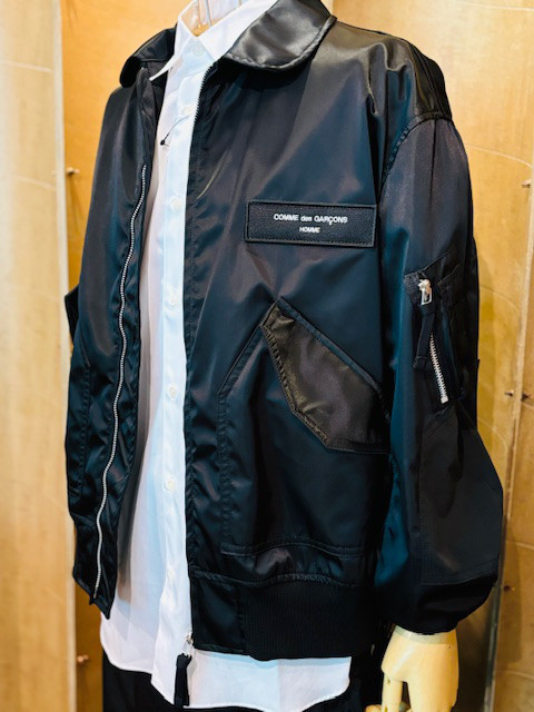 80s デカHOMMEタグ COMME des えぐ GARCONS レーヨンシャツ