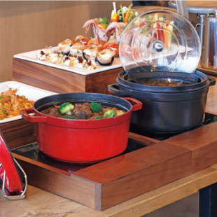 😲ビュッフェの景観が一変⁉ IH調理器用木枠の誕生物語