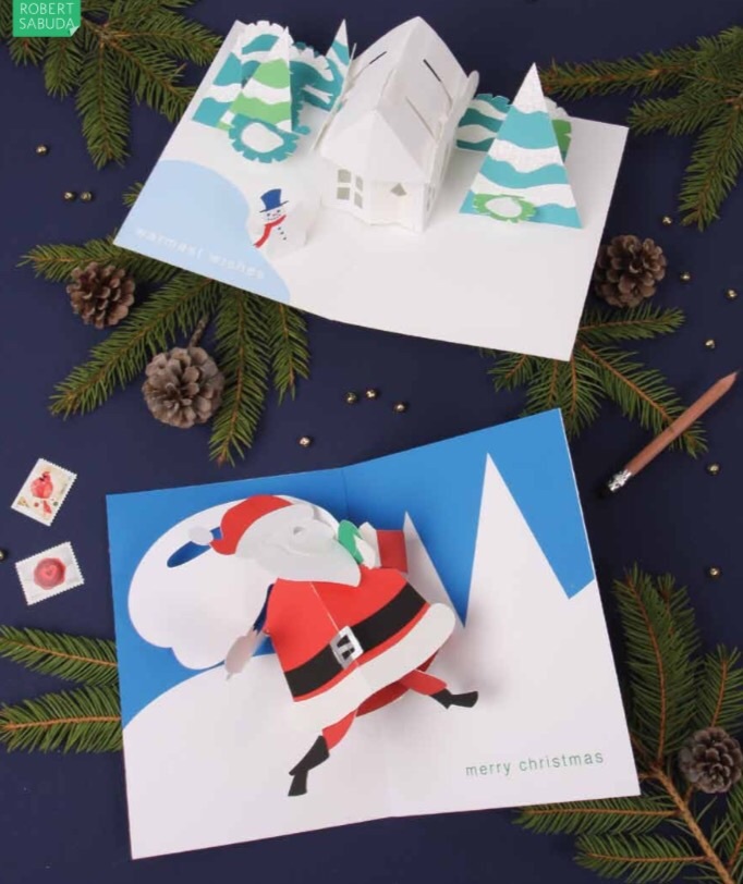 紙の魔術師のクリスマスポップアップカード。 | Whatオンラインストア 
