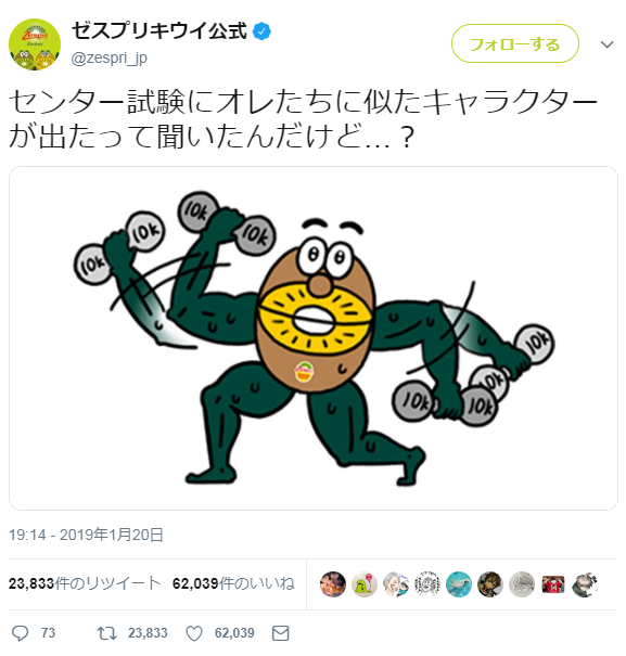 センター試験で話題の絵に相乗り ゼスプリキウイ Pr Bank