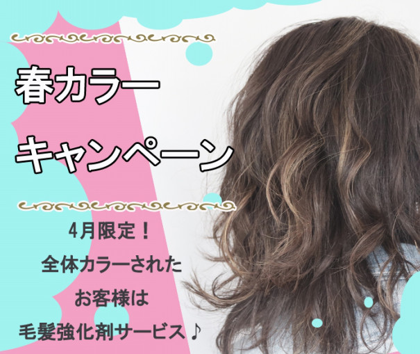 春のおすすめヘアカラーで 混ぜるだけ毛髪改善トリートメント無料 ヘアケアマイスター ステップボーンカット 小顔補正立体カット サロン Non Edge