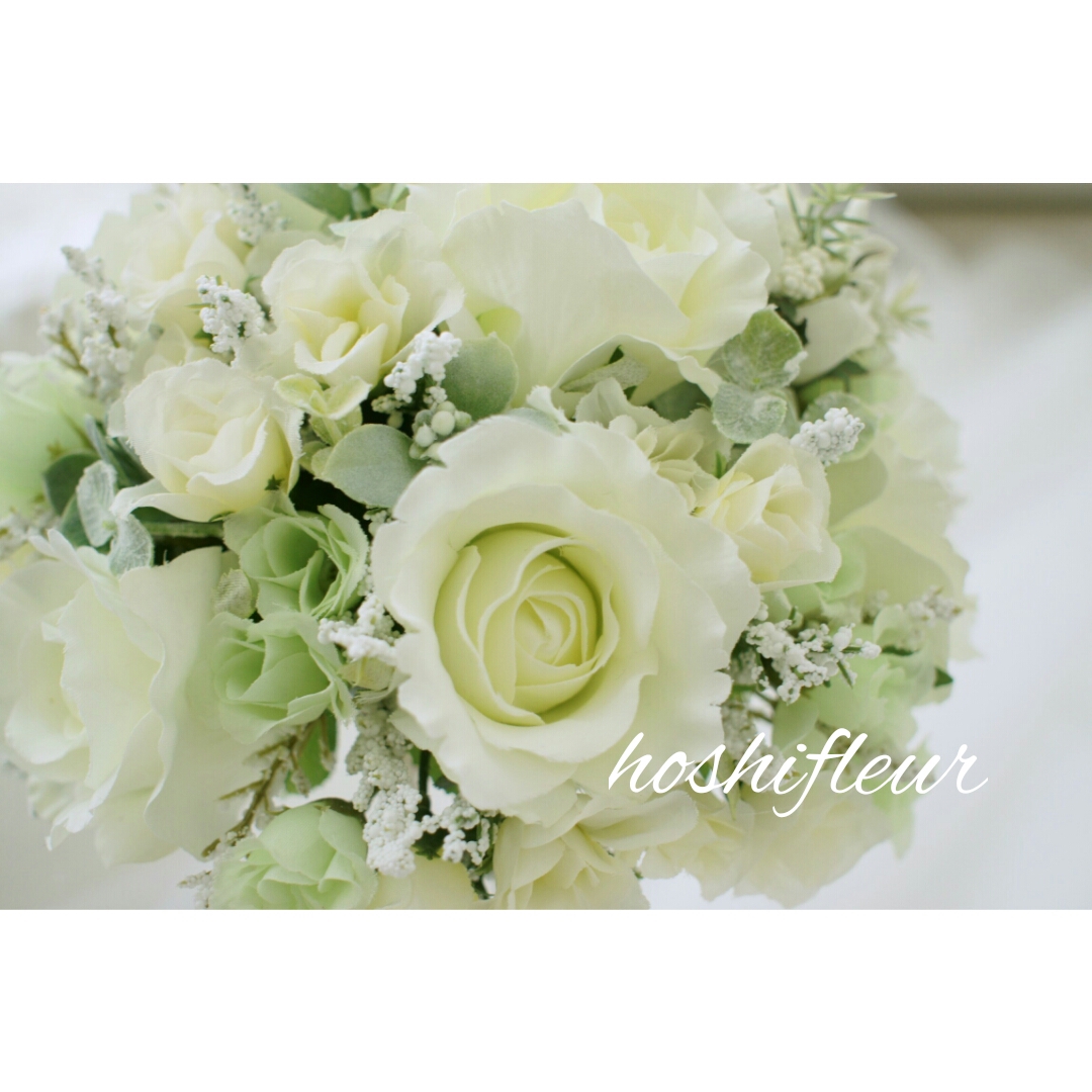 白ブーケ+ブートニア | hoshifleur ホシフルール ～ウエディングブーケ
