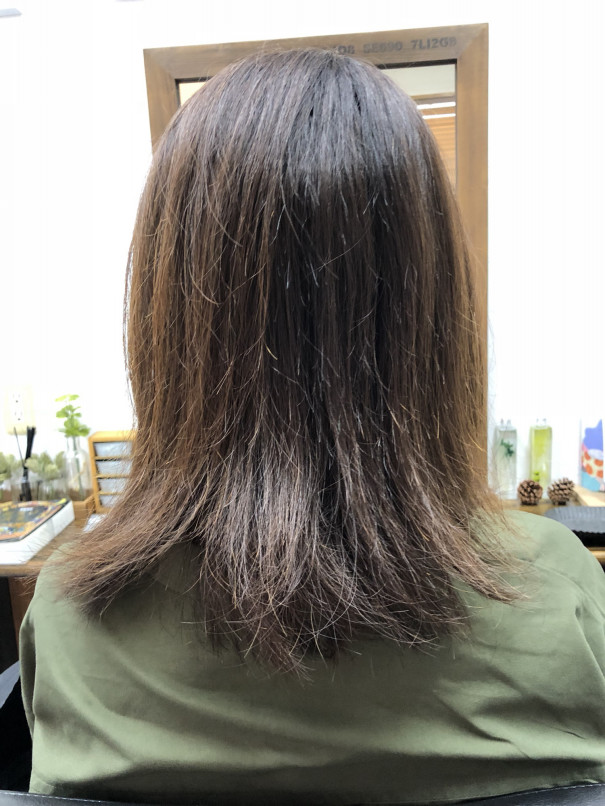 ハネるパサついて見える方への縮毛矯正 津山市髪質改善サロン Rico Hair