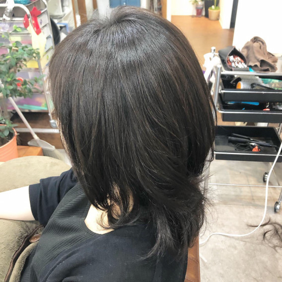 ブルー ベージュ モノトーンの6レベルで暗髪hair Fura Re フラリ ヘアカラー 髪質改善に特化した新小岩駅近くの美容室