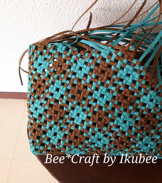石畳編み教室 斜め石畳 Bee Craft 紙バンド結ぶ教室 By Ikubee 石畳編み教室 斜め石畳 Bee Craft 紙バンド結ぶ教室 By Ikubee