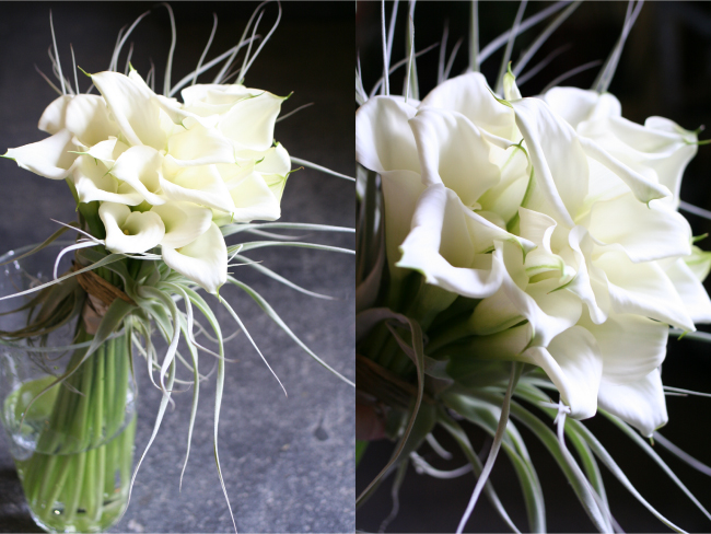 カラーのブーケ 博物花屋マニエラのウェディングフラワー