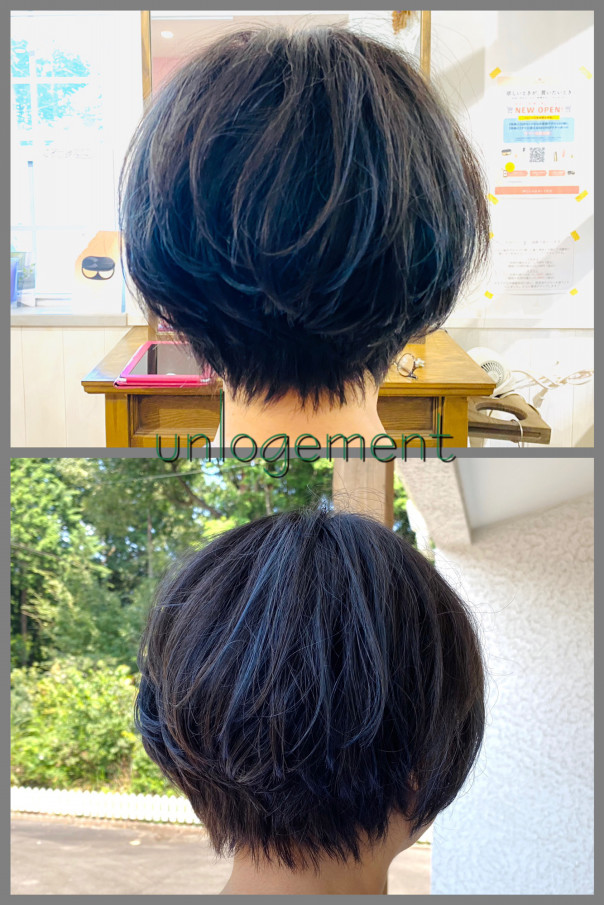 ブルーのハイライト Un Logement アンロジュモン 那須塩原市 美容室