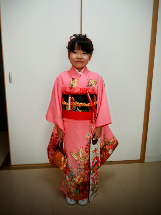 七五三 ７歳女児 愛され着物いずみ 出張着付け 着付け教室 川崎市 溝の口