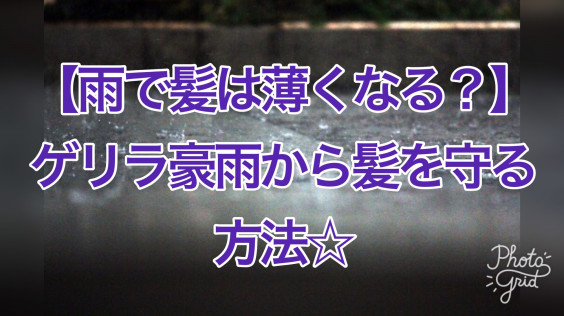雨で髪は薄くなる ゲリラ豪雨から髪を守る方法 名古屋市昭和区 Kocchi 鵜飼正也のブログ