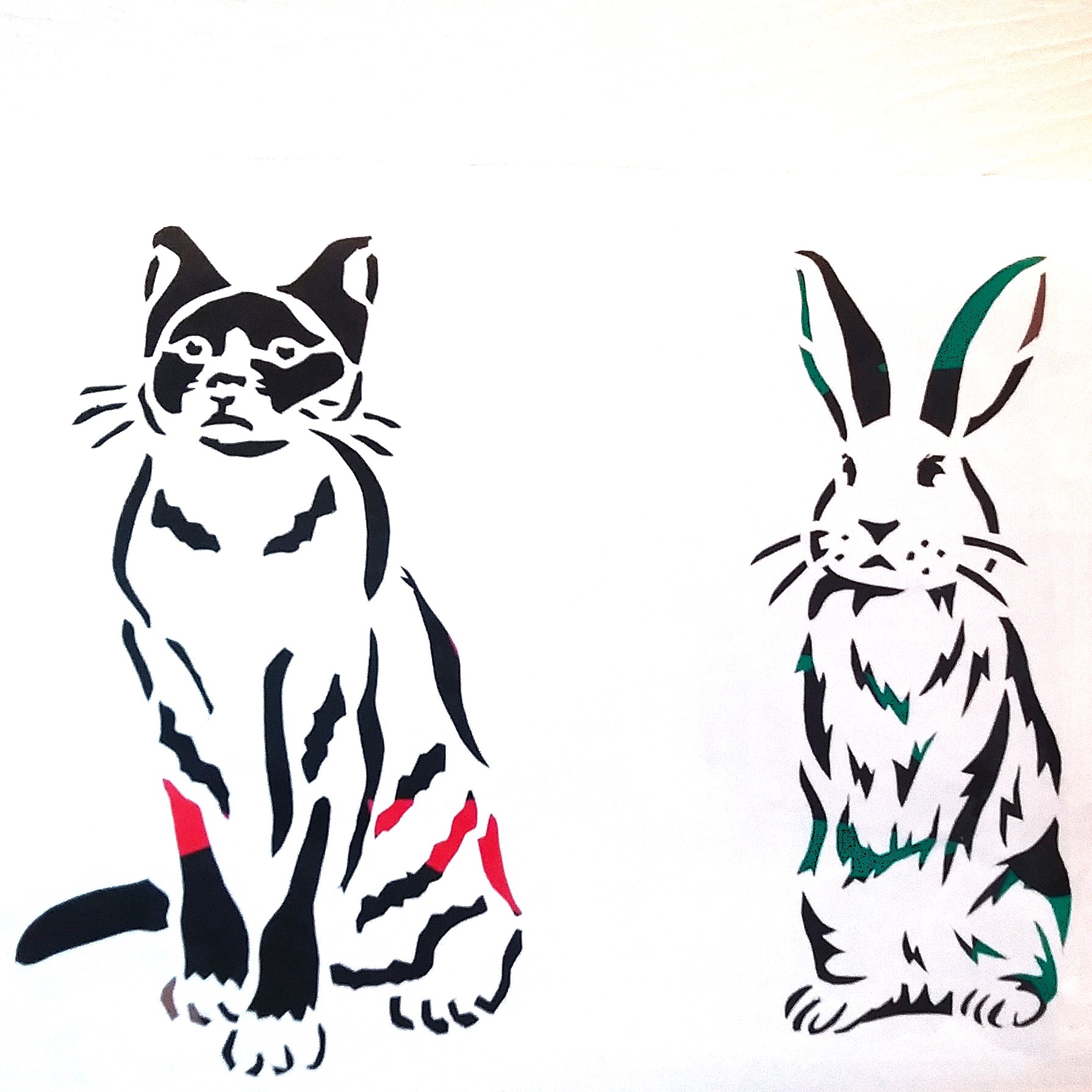 猫とうさぎの切り絵 【公式通販】