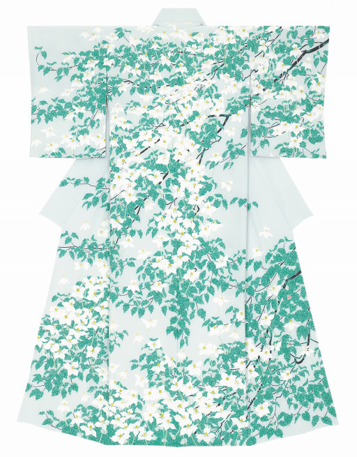 染色作家：木戸源生(きどげんせい)あざみ訪問着