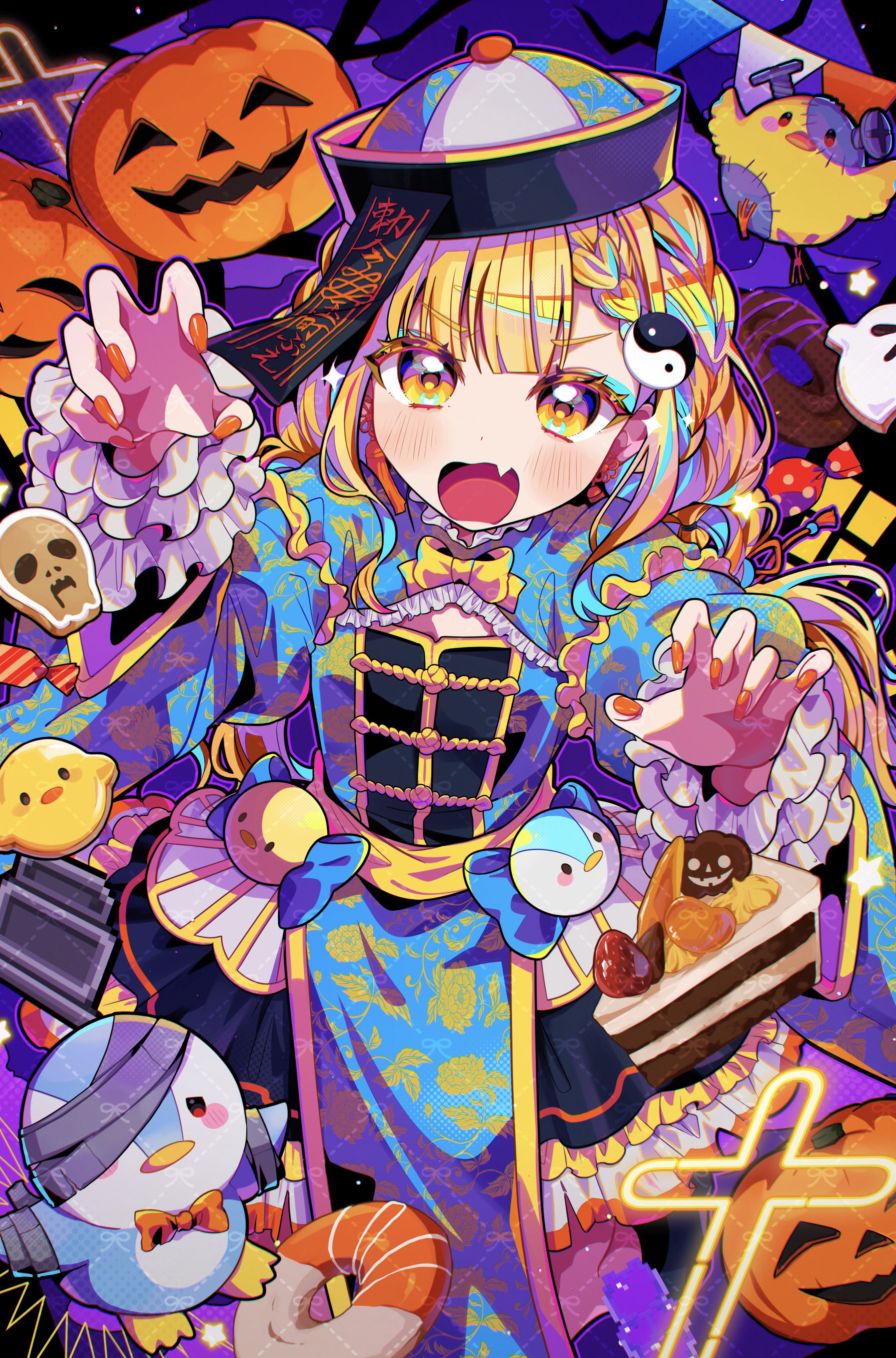 艮さま専用イラストオーダー 2025 ハロウィンご依頼イラスト （玉町ぷえ様、まるまる様） | sashimi