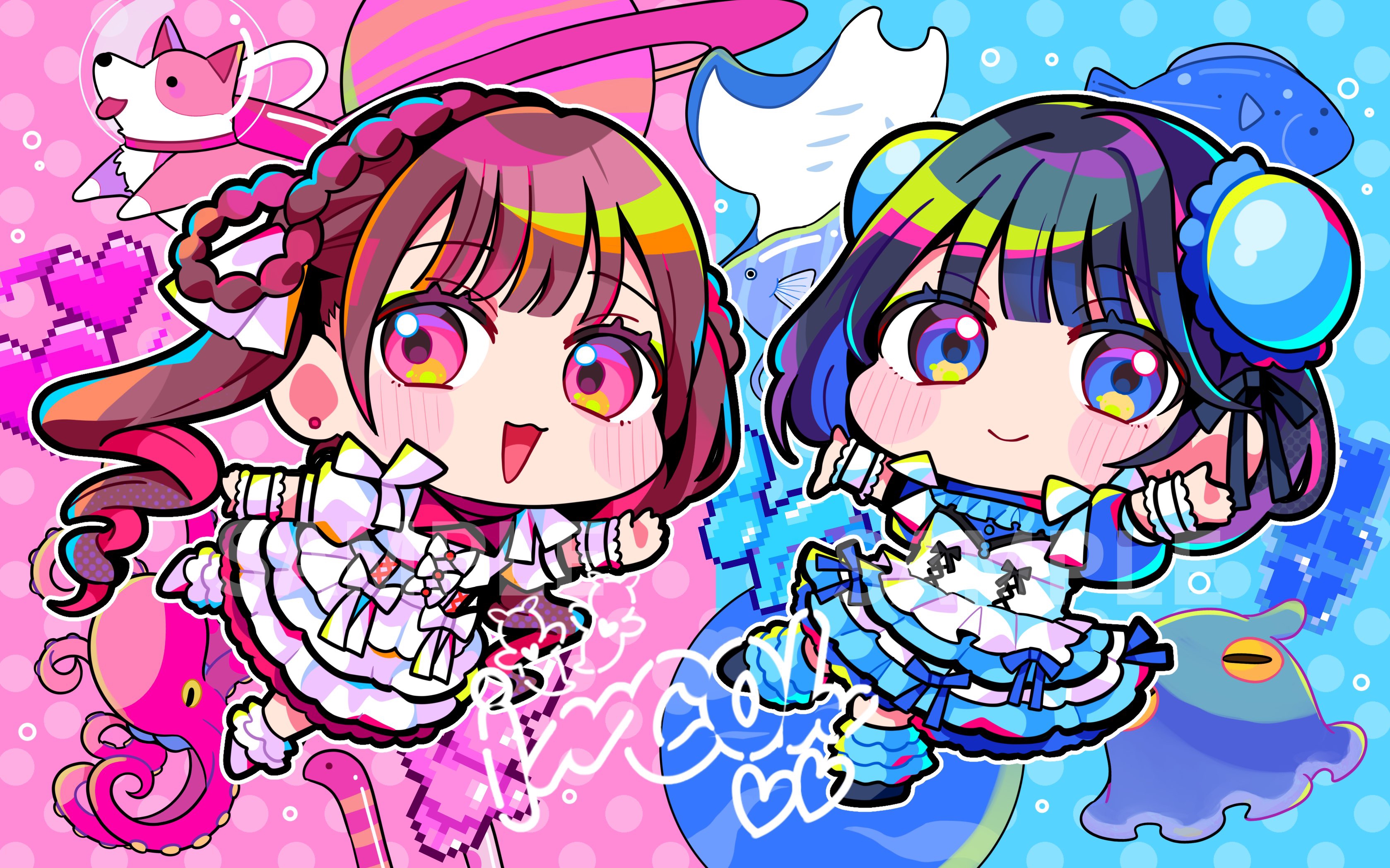 i-COL様 4周年記念ライブ ホシツナギ グッズイラスト | sashimi work