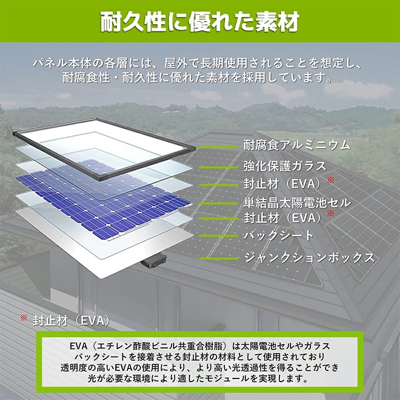 200W PERC 高性能 単結晶 ソーラーパネル 次世代型 全並列 100W×2枚組