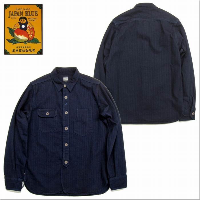 徹底的に藍色に拘った桃太郎ジーンズのワークシャツ。 | PLUS TOKAGEYA  