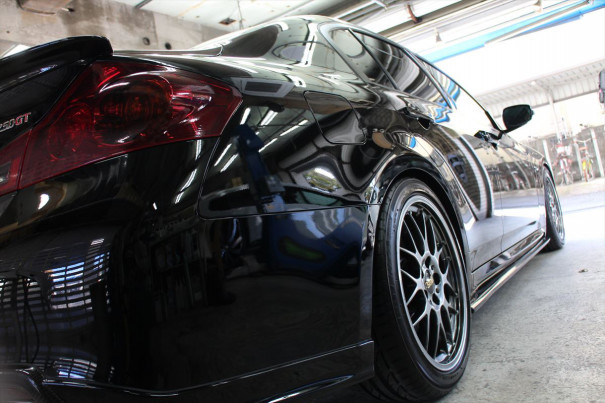 世界一美しいv36スカイラインセダンfull Exs化 レイヤードサウンドお取り付け アクセスエボリューション用賀店 カーコーティング カーメンテナンスの専門店