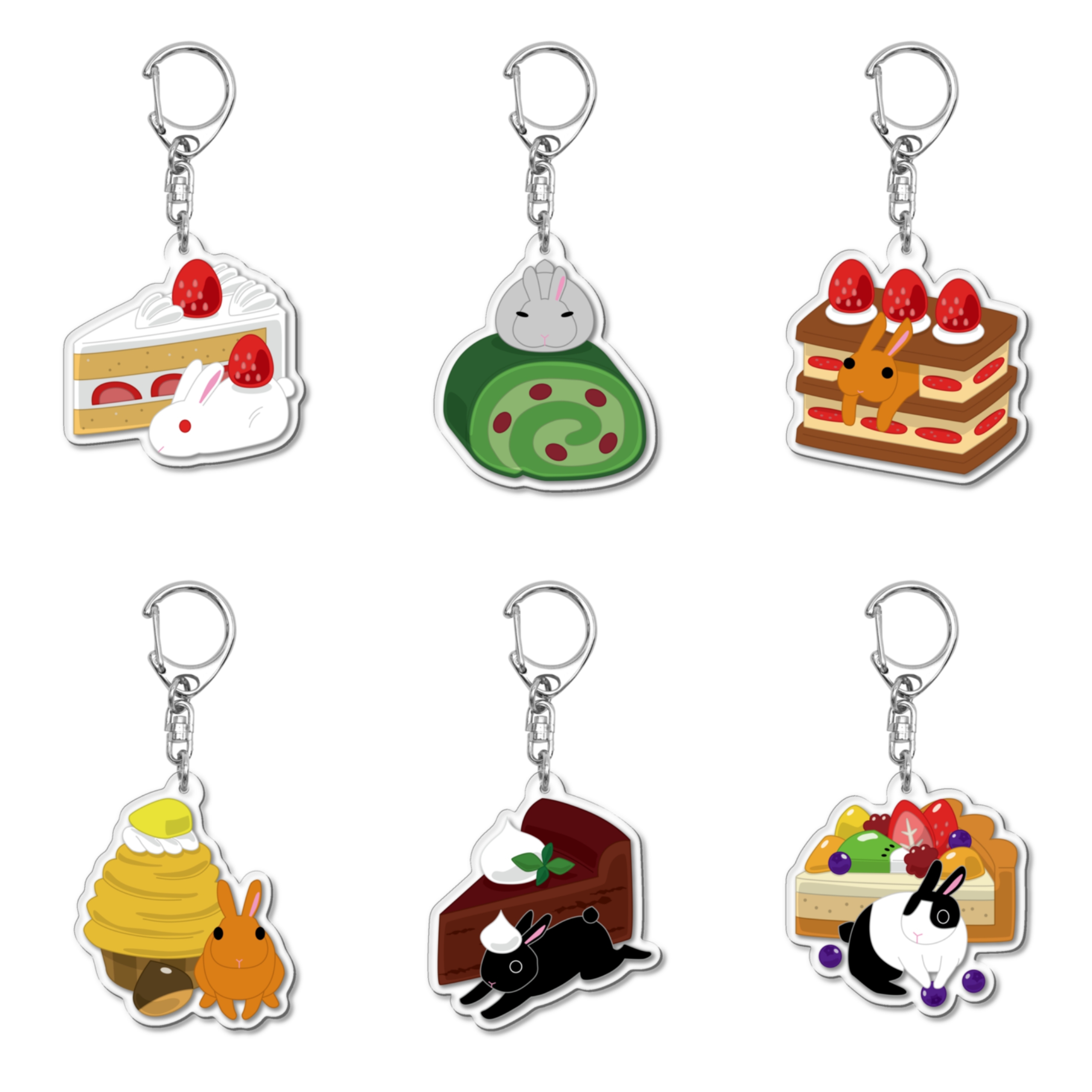 アクキー追加☆うさぎとケーキ6種 | *NAGI*