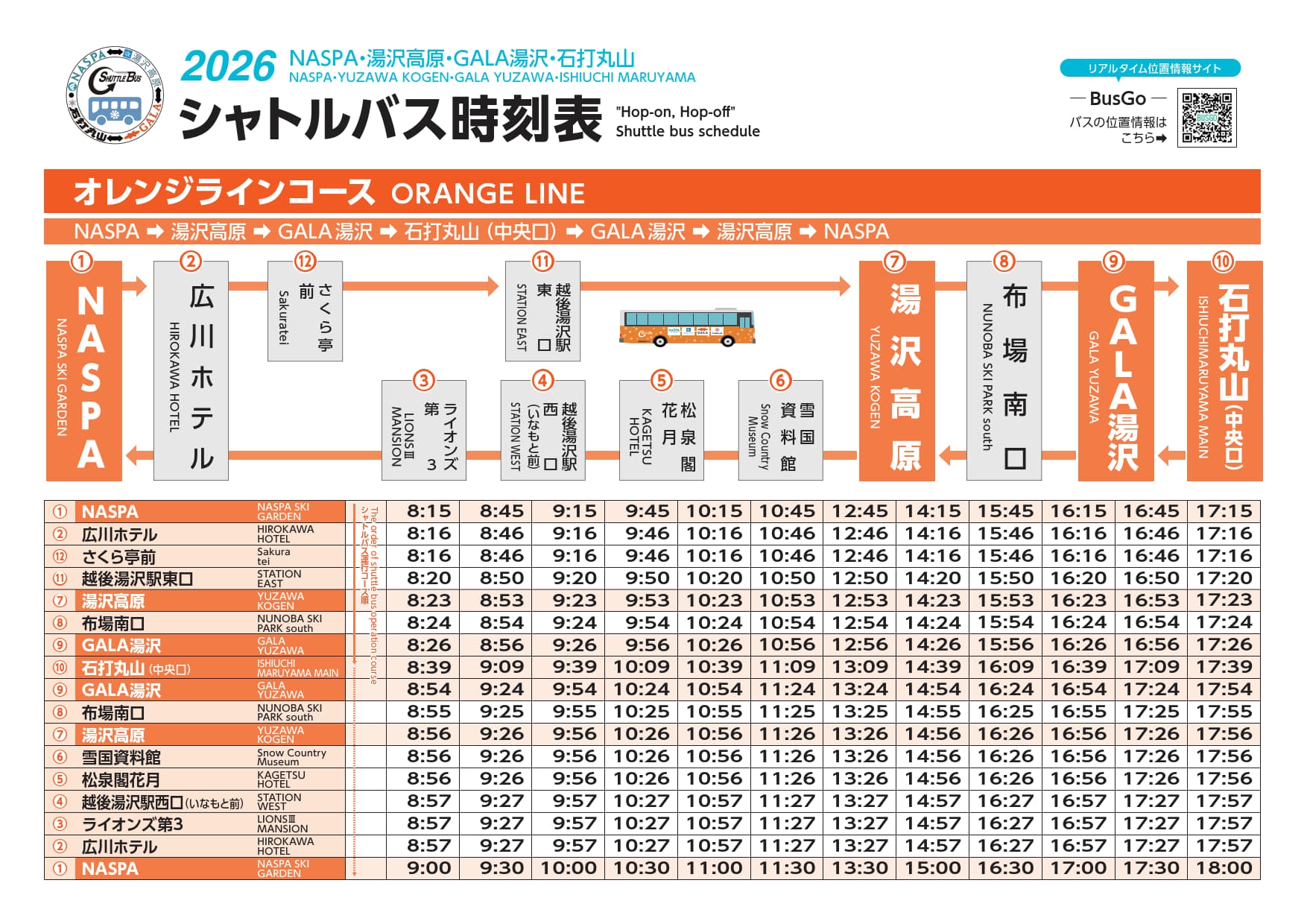 2025-26 NASPA・湯沢高原・GALA湯沢・石打丸山行 4社共通シャトルバス