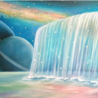 パステルアート『紫色の夕焼け』 | Nijiiro☆Artgallery