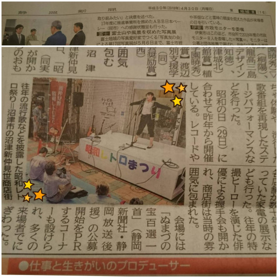 静岡新聞 沼津朝日新聞に掲載されました 石井利佳 公式ホームページ りんりん日和
