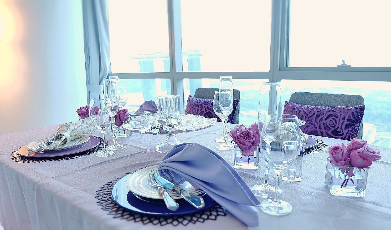テーブルコーディネート【パープル&ローズエレガント】 | Salon de