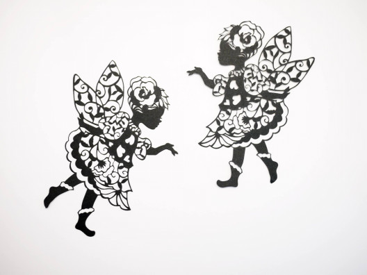 切り絵パーツ 妖精黒 サンキャッチャー用or額装用 L Autre Chambre 切り絵パーツ 妖精黒 サンキャッチャー用or額装用 L Autre Chambre