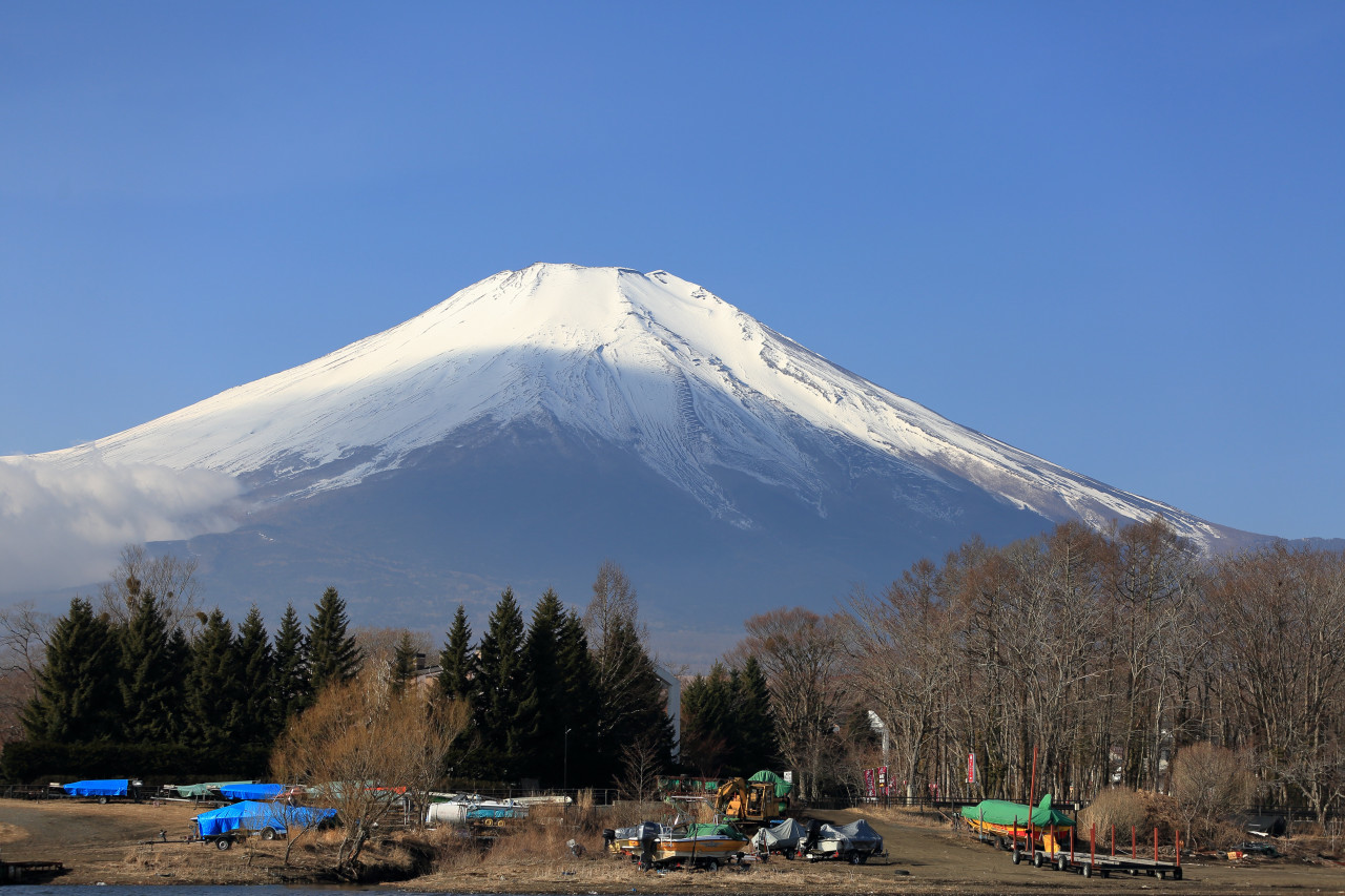 河口湖から見た富士山