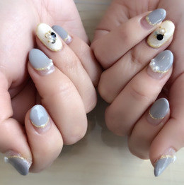 パールがポイント バルーンフレンチネイル Plie Nail