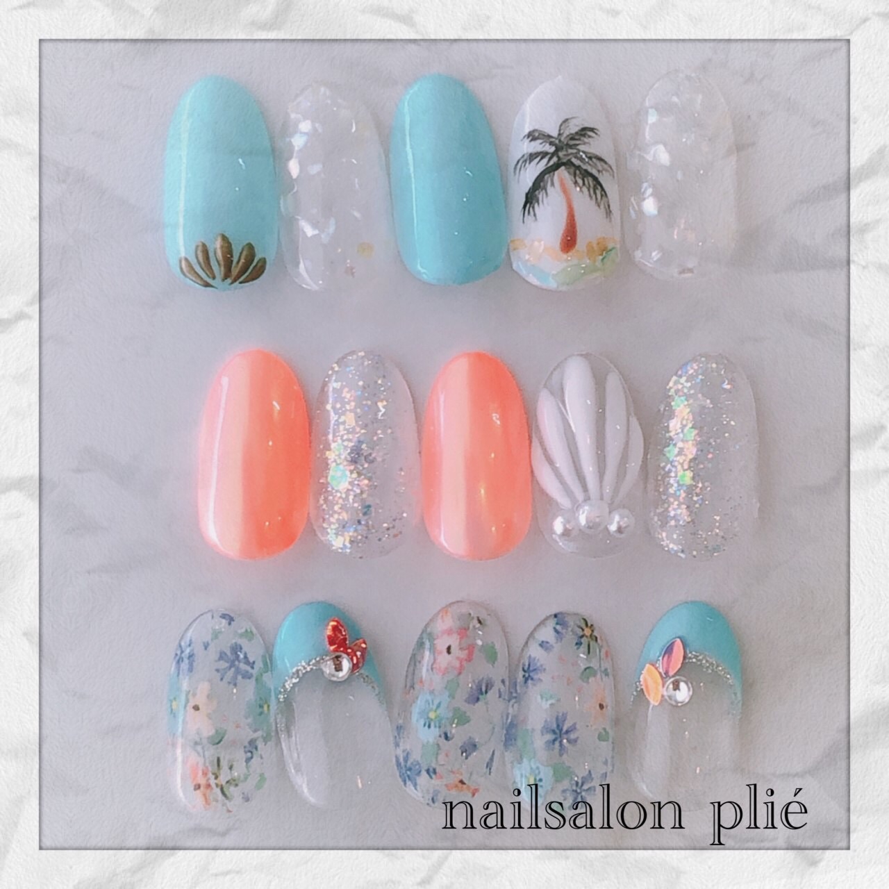 ８月キャンペーンデザイン Plie Nail