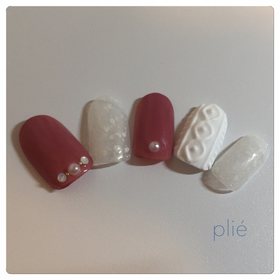 新作ニットネイルデザイン2種 Plie Nail