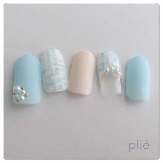 春ツイードネイル Plie Nail