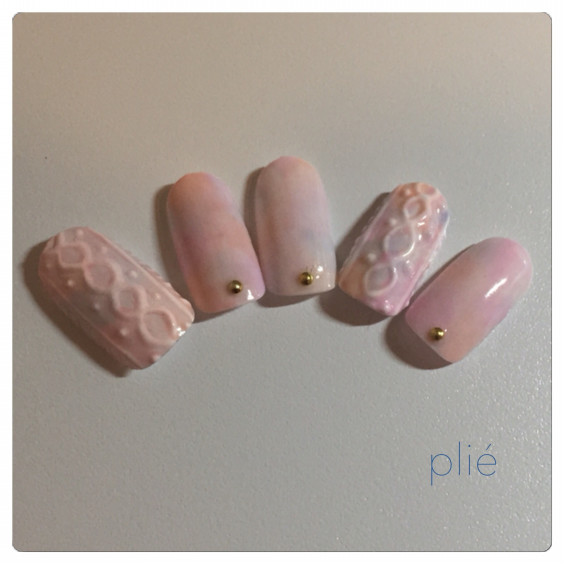 新作ニットネイルデザイン2種 Plie Nail