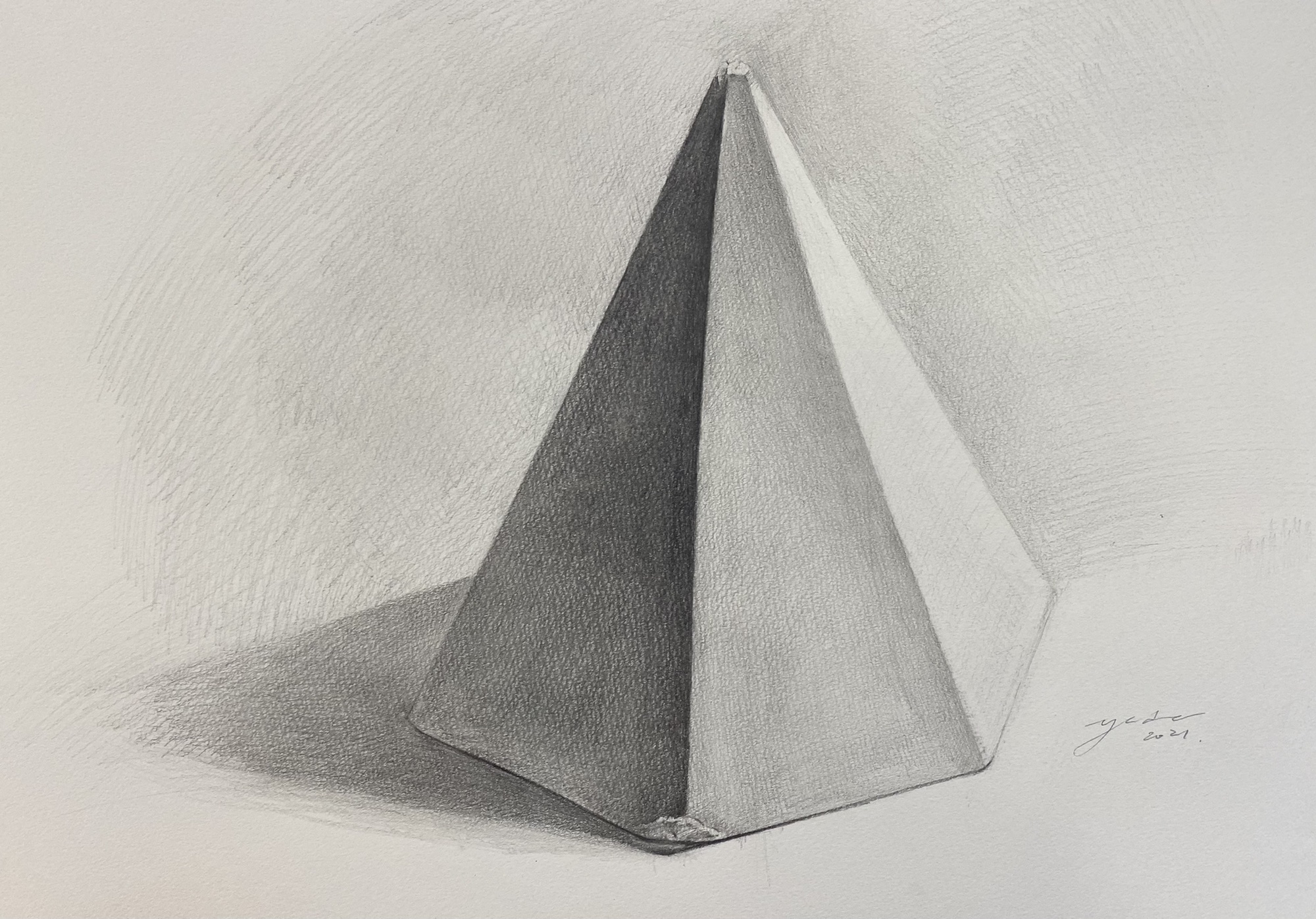 石膏デッサン用 幾何形態 立方体 円錐＋円柱 石膏像 - アート用品