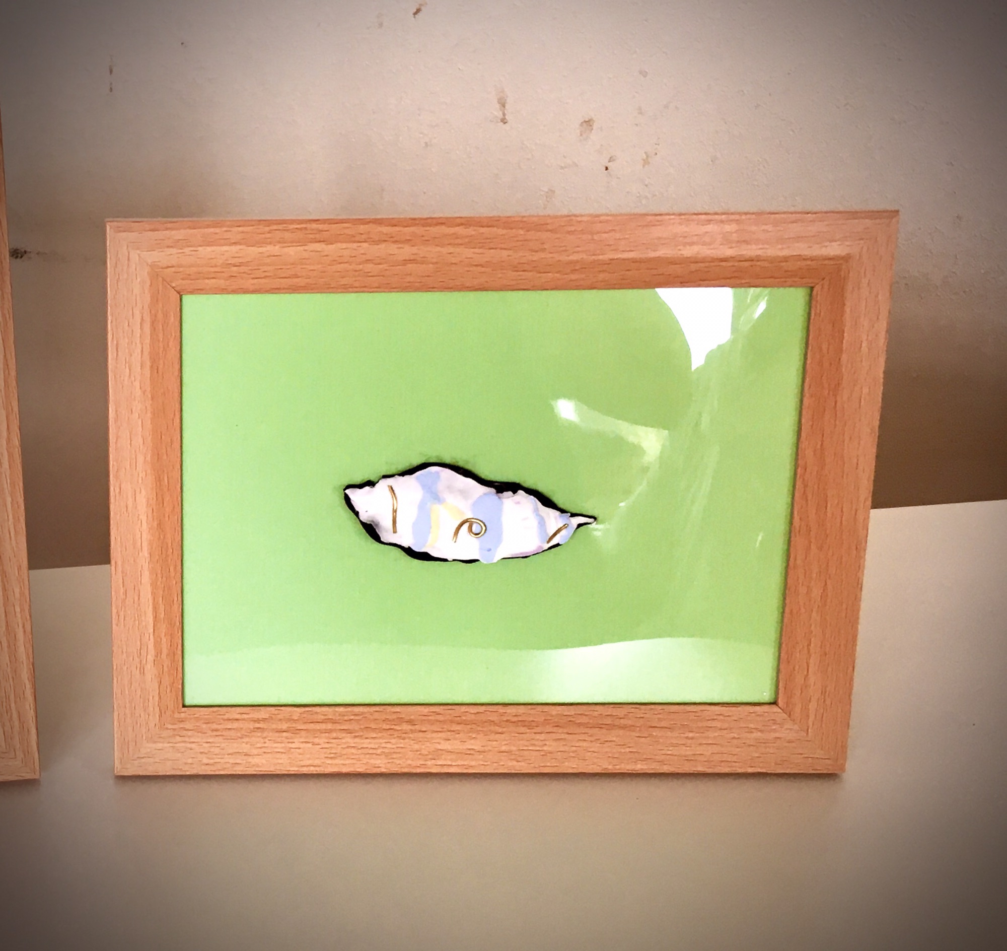 絵画（貝殻？） 小郡交流センター 臨床美術 貝殻レリーフ | くらよし絵画教室