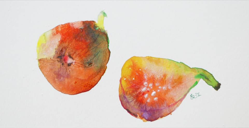 水彩画 『イチジク』 イチジク」 by ゆかわれい｜Artmeter｜暮らしを