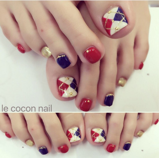 冬 アーガイルネイル Le Cocon Nail