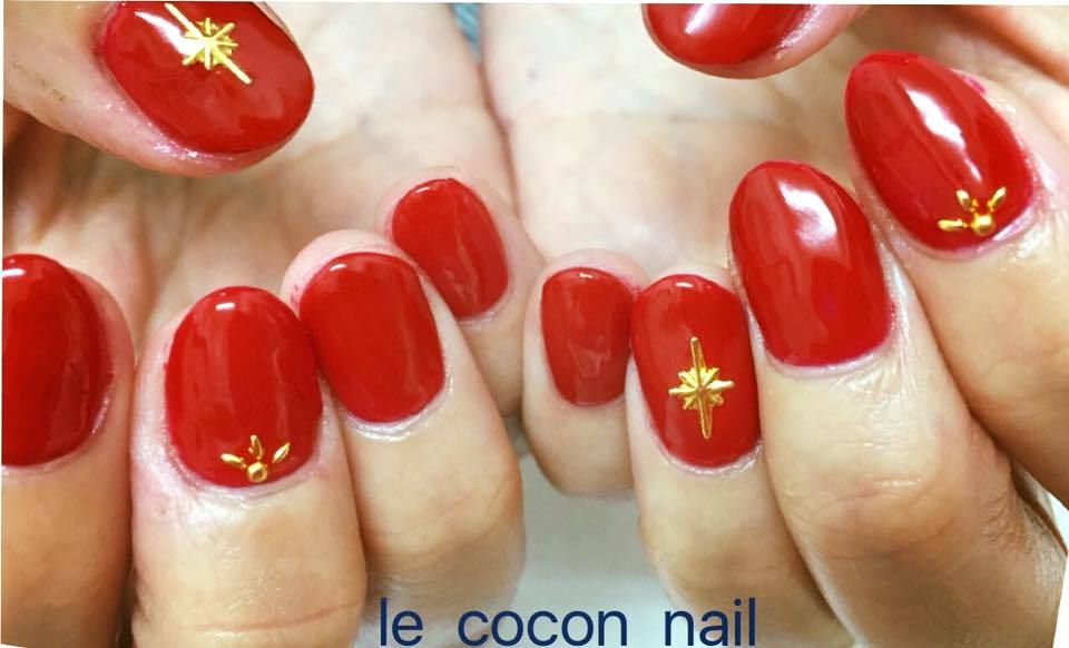 かっこ可愛いレッドなエスニック系ネイル Le Cocon Nail