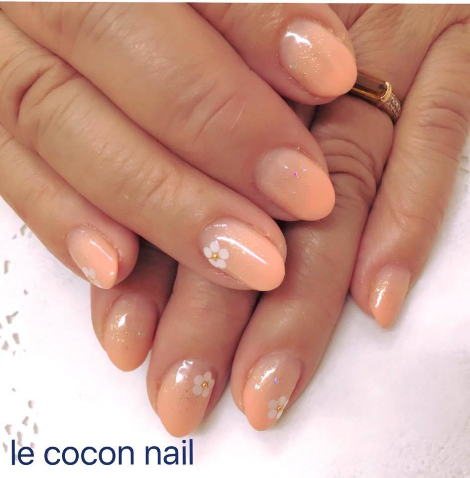 オレンジ グラデーションネイル Le Cocon Nail