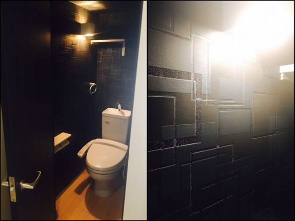 壁クロス 壁紙 カッコいいクロス トイレ雰囲気をホテルのような格好