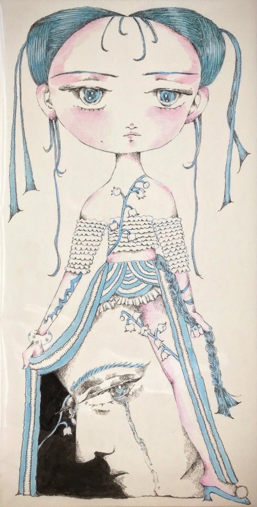 金光松美『滝』1988 水墨画 ドローイング 原画 メガサイズ ギャラリー