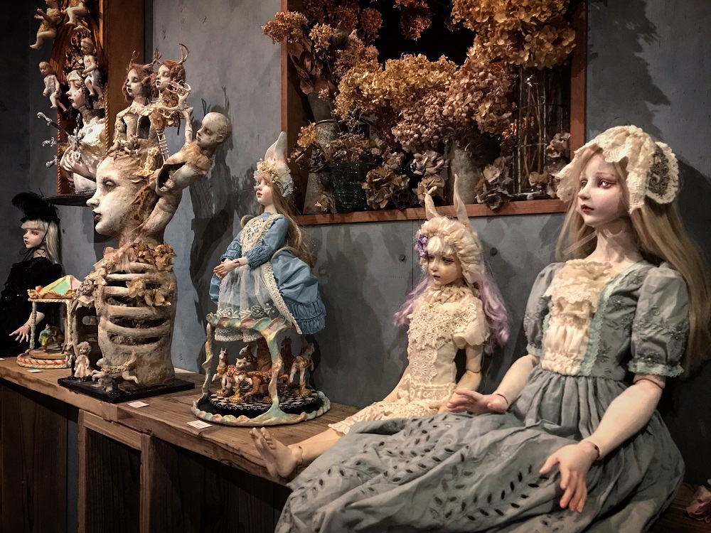【蔵出し♡海外】人物画 ミニチュア　4作 物語の痕跡 #61】Mari Shimizu doll exhibition 『 PURPLE MOON